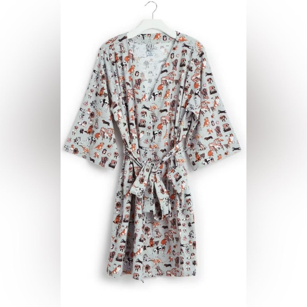 Vera Bradley Knit Dog Print Robe